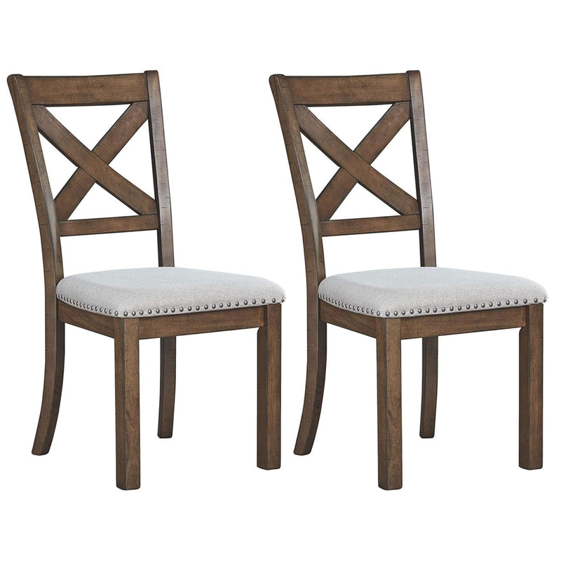 Moriville Modern Farmhouse Upholstered Dining Room Chair, 2 Count, Brown
