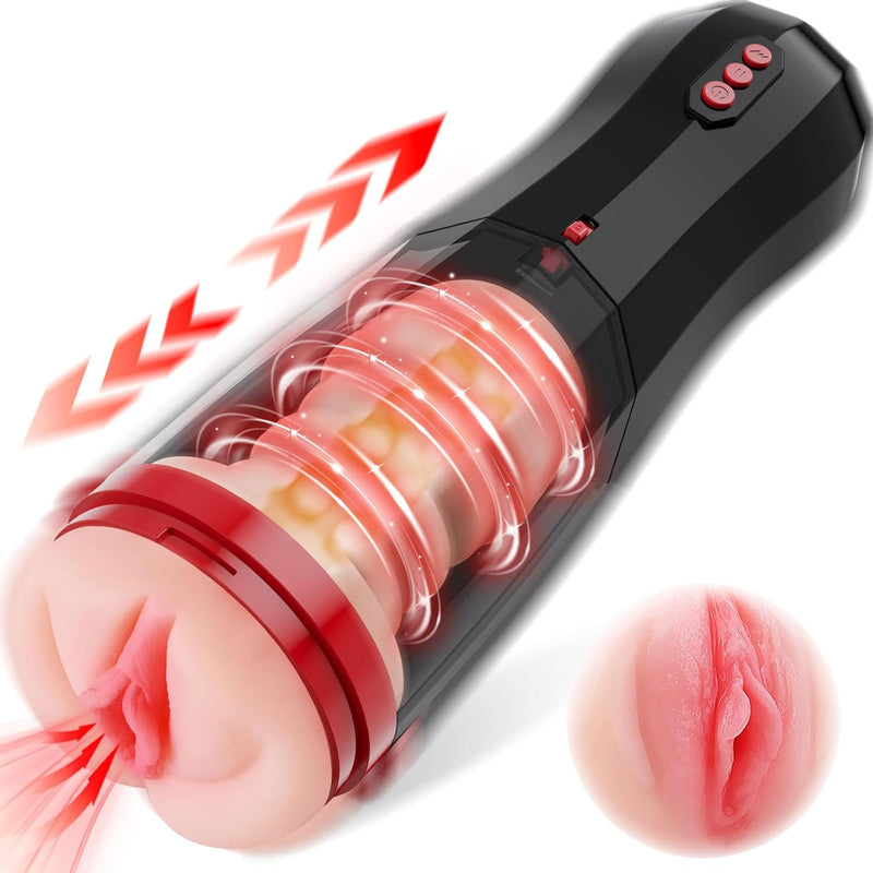 Automatic Male Masturbator With Lifelike Vagina, Adult Male Sex Toys Masturbators Cup With 5 Thrusting & 10 Vibration For Penis Stimulation, Electric Pocket Pussy Male Stroker For Men Masturbation