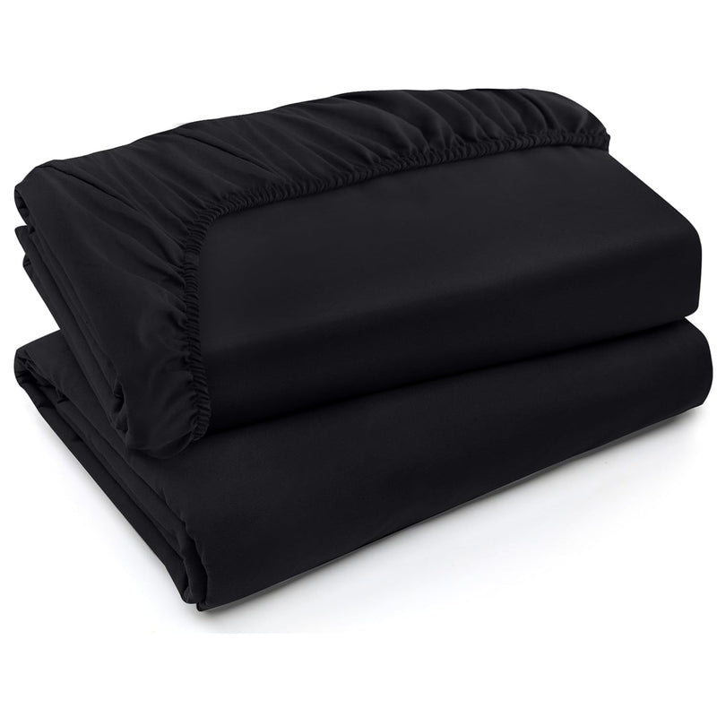 Full Fitted Sheets - Bulk Pack Of 2 Bottom Sheets - Soft Brushed Microfiber -