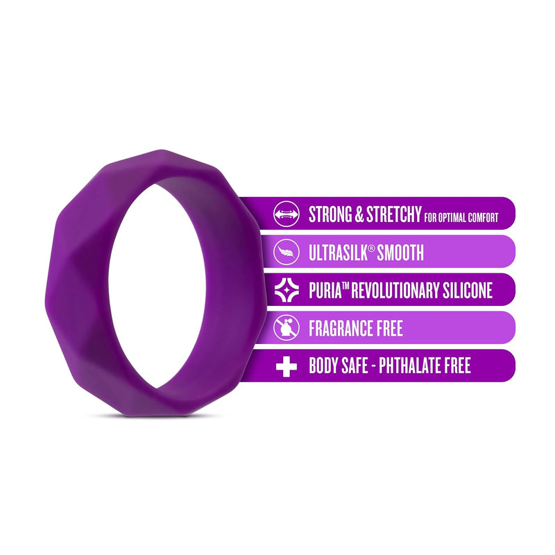 Blush Wellness 1.75" Geometric C Ring For Men - Puria Platinum Silicone Cock Ring - Ultrasilk Smooth Penis Ring For Stamina Girth & Stronger Erections Enhancer Adult Sex Toy For Male Extended Pleasure