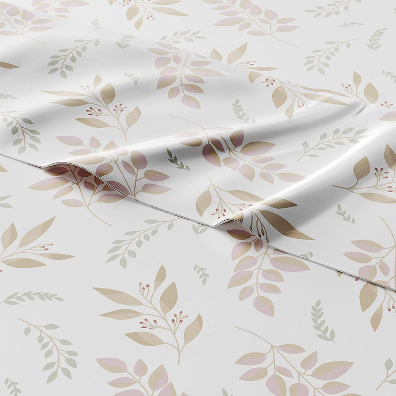 Kids Leaves Twin 3 Piece Sheet Set - Boys, Girls, Teens, Toddler - Easy Fit De