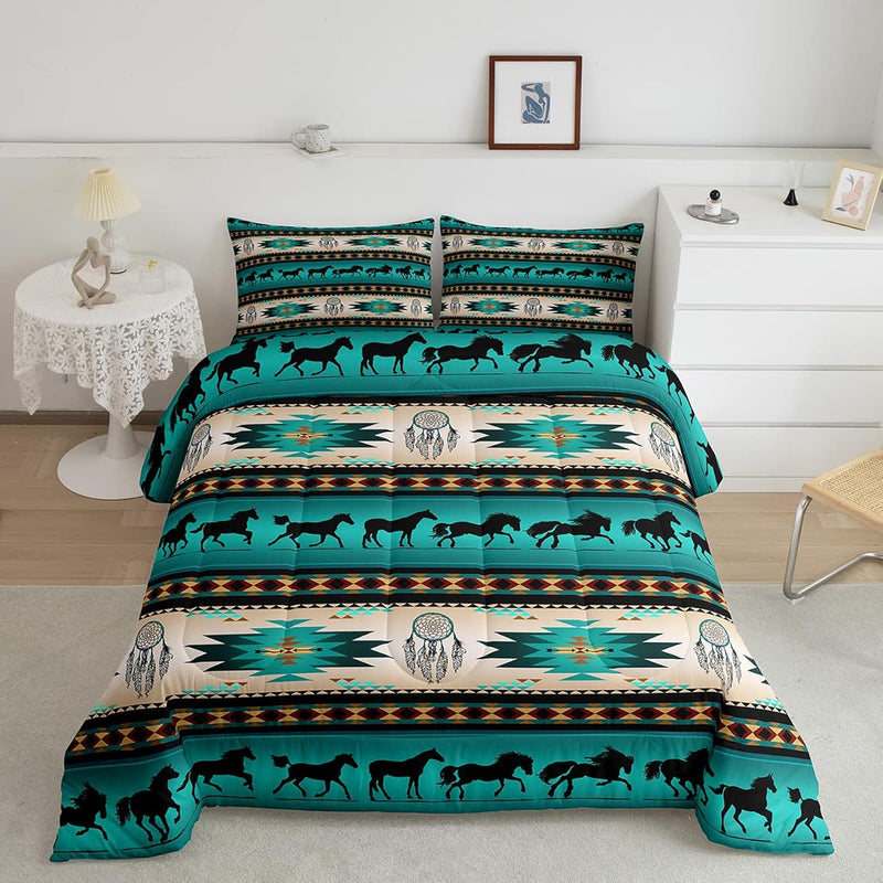 Horse Duvet Insert Dream Catchers Bedding Set For Cowboy Cowgirl,Southwestern