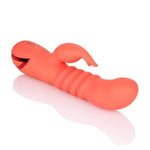 California Dreaming Y Cutie Silicone Thrusting Rabbit Vibrator, Orange, 1 Count
