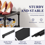 Shoe Rack - Premium Non-Woven Shoe Rack Shelf, Shoe Organizer for Closet, Entryway, Garage & Corridor, Sturdy & Durable Long Stackable Shoe Shelves, Medium, Black