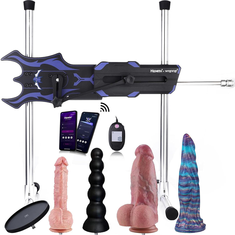 Hismith & Sex Machine Premium App Control 100W Power Love Machine Kliclok System For Gift Adjustable Thrusting Dildo Machine With 5 Attachments