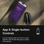 Sync Go Couples Vibrator With Travel Case | Wearable Vibrating Couples Adult Sex Toy | App Controlled G Spot & Clitoris Stimulator | Dual Stimulation With 10 Speeds | Rechargeable | Black