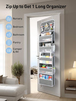 6-Shelf Detachable Over The Door Organizer - Heavy-Duty 44lb Capacity Bathroom Closet Organizers and Storage - Versatile Toy Storage Organizer for Baby Essentials Stuffed Animal Storage