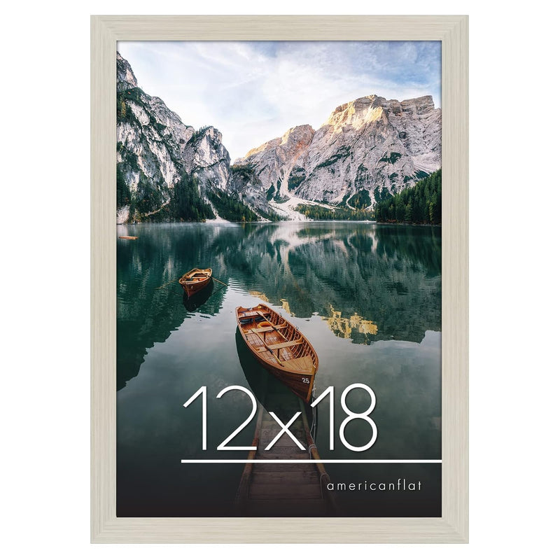 12X18 Picture Frame In Light Wood - Engineered Wood With Shatter Resistant Gla