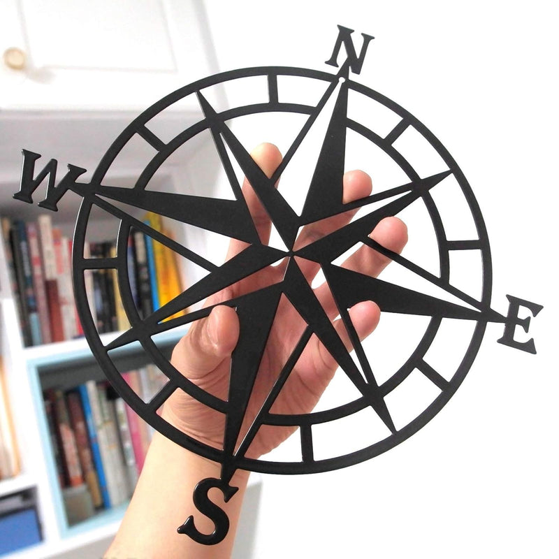 11 Inches Metal Decorative Nautical Compass Wall Decor, Living Room Bedroom Of