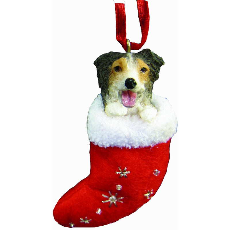 Australian Shepherd Christmas Stocking Ornament With "Santa'S Little Pals" Han