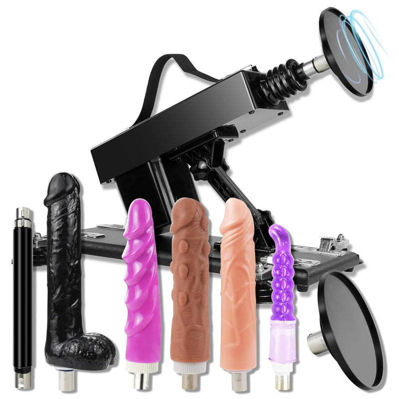 Sex Machine Thrusting Automatic Dildo Machine With Realistic Dildo And Suction Cup Adapter, Thrust Sex Machine For Women With 3 Xlr Connector, Thrusting Dildo Machine Male Sex Toy