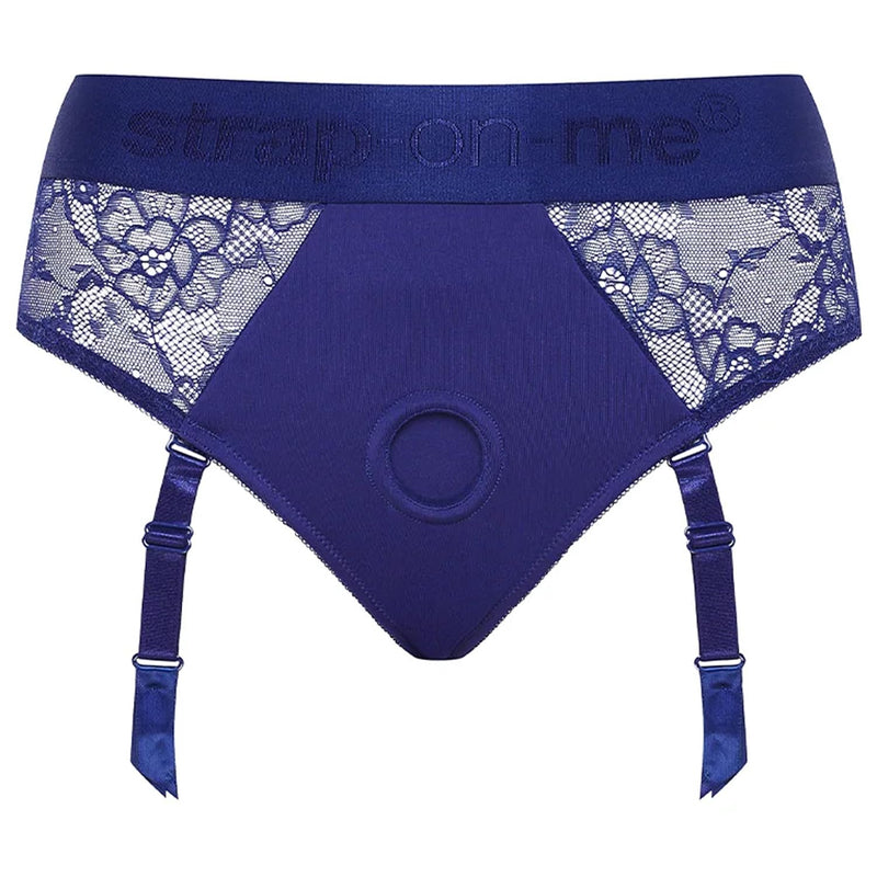 Harness Diva Blue - Adult Sex Toys With Lace & Microfiber, Delicacy, Elegance, And Comfort. Ideal For Pegging Or Strap On Toys For Lesbians, Adjustable Strap & Stretchable