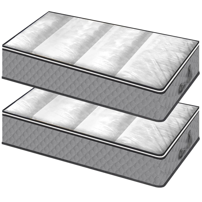 Under Bed Storage Bags, 2 Pack Fabric Underbed Storage Containers With Reinforce