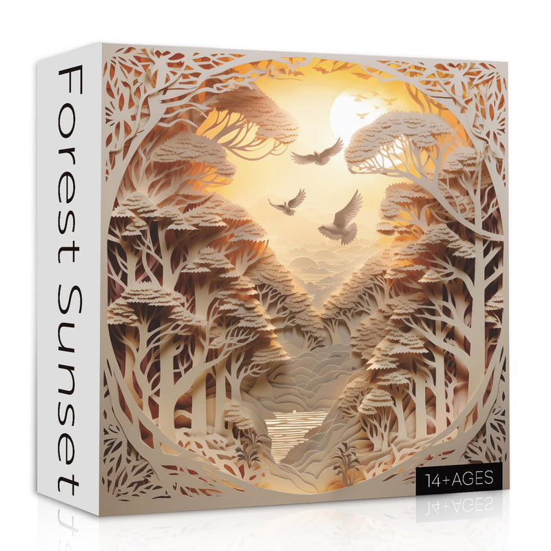 Forest Sunset Puzzles For Adults 1000 Pieces, Difficult Challenge Tree Of L
