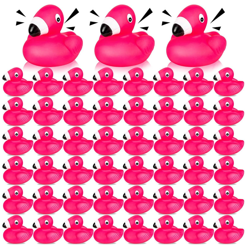 Flamingo Rubber Duckies For Kids, 12Pcs Pink Flamingo Duck Bath Toys Cute F