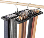 2 PCS Belts Rack, Storage Organizer, Hanger, Holder - Closet tie Racks Hangers Sturdy for Men Women, Black