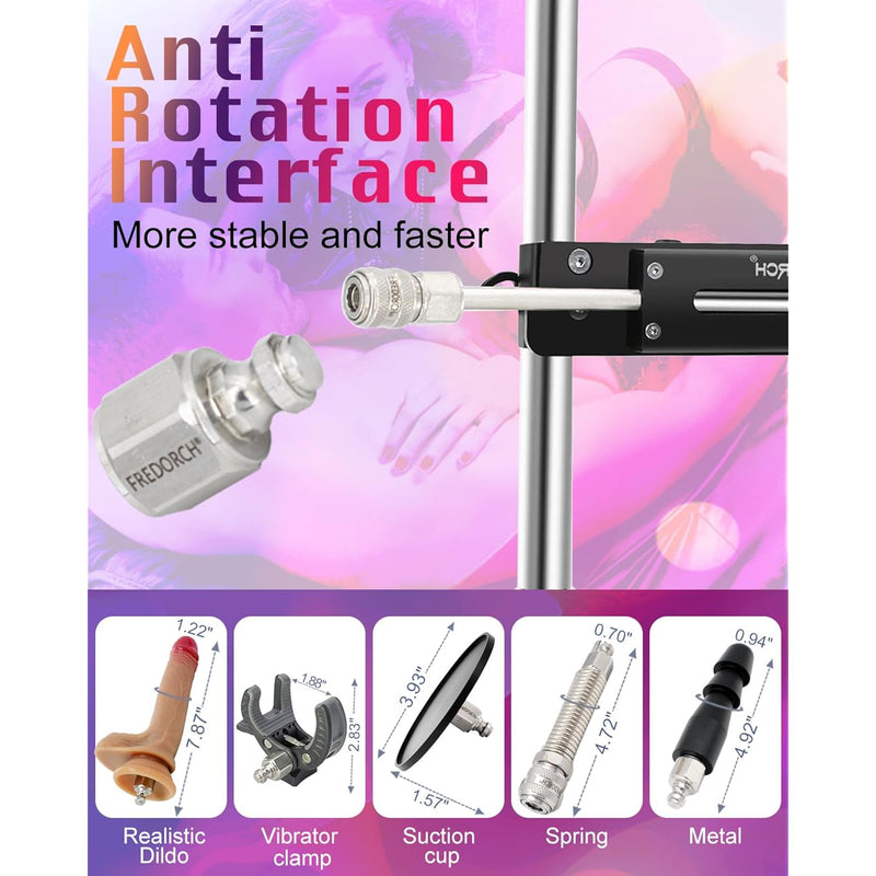 Sex Machine, Thrusting Dildo Gun Remoto Love Machine For Women And Men, Dildo Machine With 5 Accessories, Adult Sex Toy With Suction Cup Speed Adjustable Stroke 3Cm-9Cm With Handle