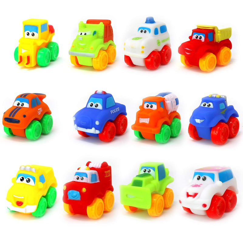 Baby Cars Soft Rubber Toy Car Set Small Vehicles For Babies And Toddlers 12