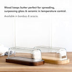 Glass butter dish with airtight lid that keeps butter soft - For countertop and refrigerator door shelf - Butter tray with lid fridge - Butter holder for counter - Covered butter dishes with lid