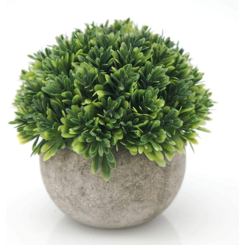 Artificial Boxwood Faux Plant Indoor- Topiary Small Desk Plant Decor For Bedro