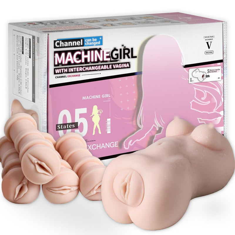 5 Replaceable Channels Male Masturbators 3.57Lb Sex Doll Realistic Textured Pocket Pussy Stroker Sexy Pleasure Adult Sex Toys