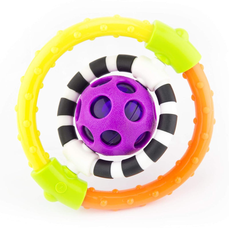 Spin And Chew Flex Ring Rattle With Dual Action Spinners, For Ages 0+ Months