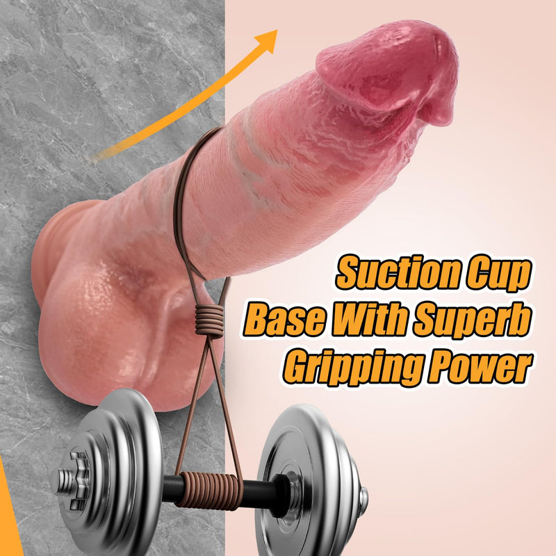 Realistic Dildo Sex Toys For Women, 9.25 Inch Huge Dildo G Spot Silicone Dildos With Strong Suction Cup Anal Dildo,Thick Dildo Penis Adult Toys For Women