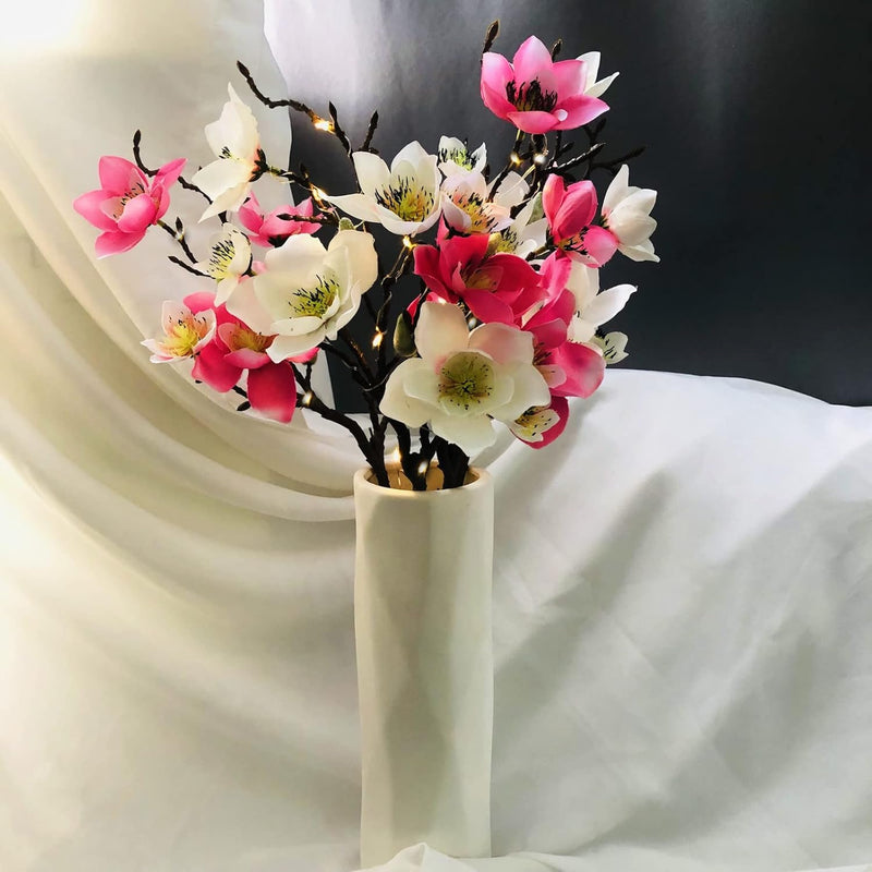 Artificial Magnolia Flowers Bouquet 6 Head Bloom Silk Magnolia Flowers Branche