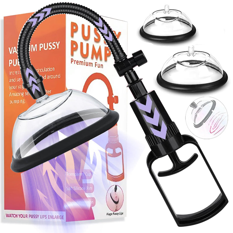 Pussy Pump Sex Toys, Clitoral Pumps Enhance Sensation And Increase Female Sexual Pleasure, Adult Play Nipple Clitoral Stimulator Includes 5 Suction Cups To Promote Couple'S Pleasure (Standard 2 Cups)
