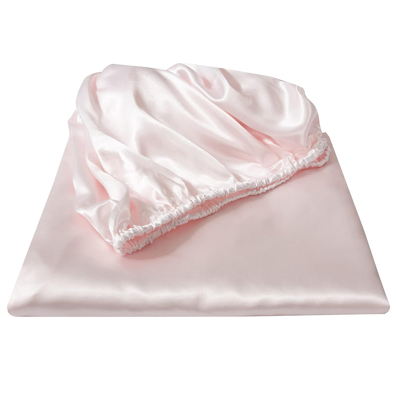 Silk Satin Blush Pink Full Fitted Sheet, Deep Pocket Fitted Sheet Only, Breath