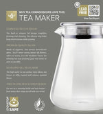 One-Touch Tea Maker, 2-in-1 Teapot and Kettle with Stainless Steel Filter Lid for Loose Tea – Stain-free Borosilicate Glass Teapot (27 Oz) – Tea Connoisseur's Choice