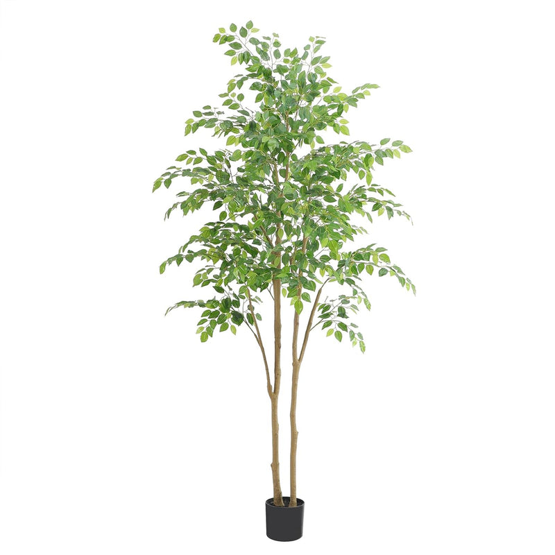 Tall Ficus Tree Artificial,7Ft(84In) Realistic Texture Potted Faux Ficus Tree,