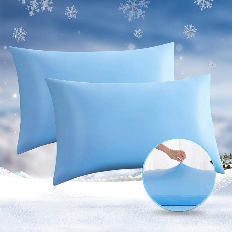 Cooling Pillow Cases, 2 Pack Arc-Chill Q-Max>0.5 Cool Pillowcases For Hair Ski