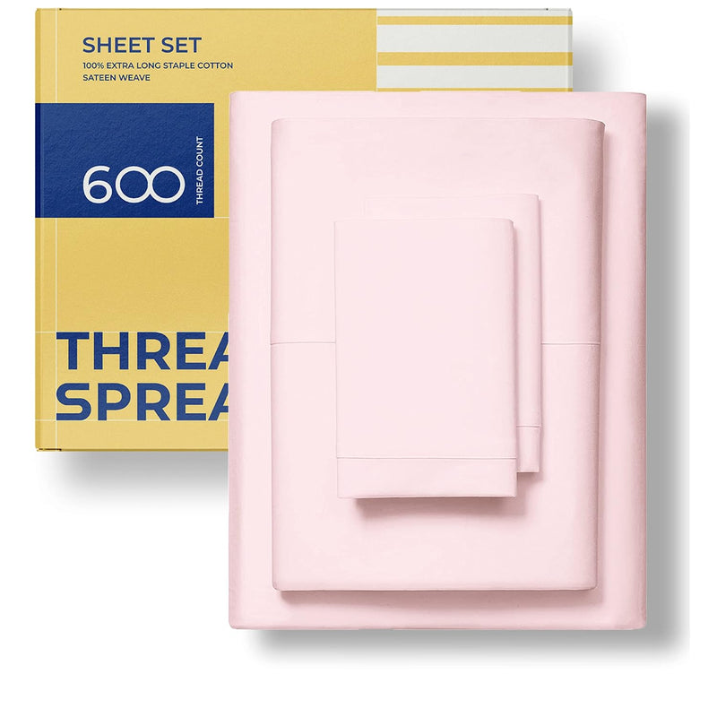 600 Thread Count Cotton - King Size Luxury Sheet Set - 100% Cotton Sheets - Si