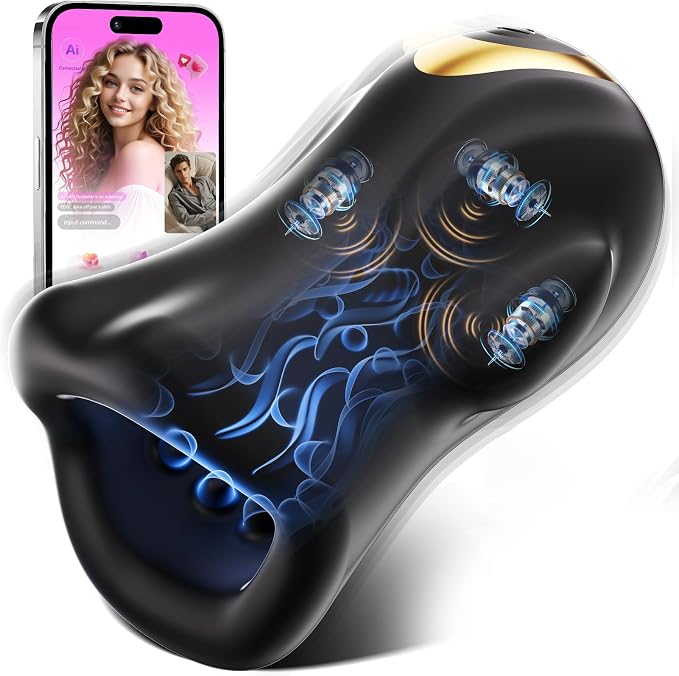 App-Controlled Male Masturbator & Glans Vibrator with 9 Modes and Triple Motors