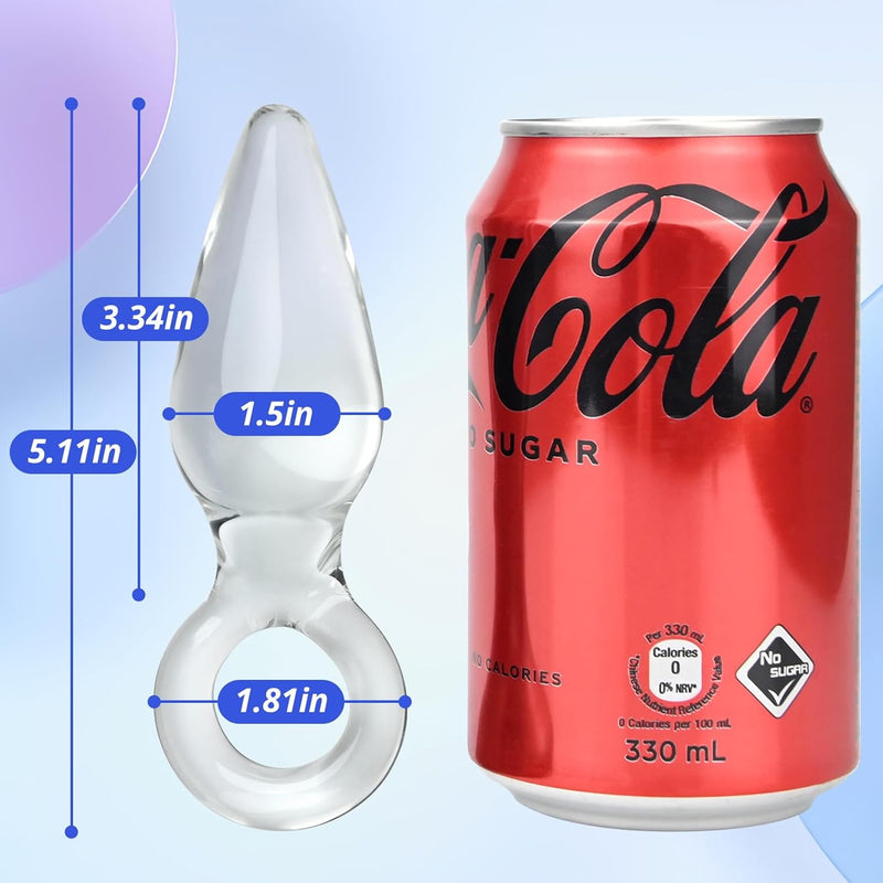 Anal Plug Glass Clear Dildo With O Ring G-Spot Prostate Massage Masturbation Crystal Sex Toys For Women Men And Couples
