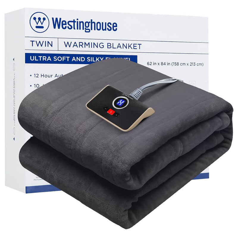 Westinghouse Heated Blanket, Electric Throw Blanket With 10 Heating Levels, 12
