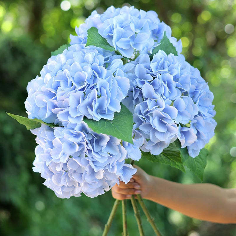 4 Pcs 21In Artificial Hydrangea Flower Large Natural Lifelike Fake Silk Hydran
