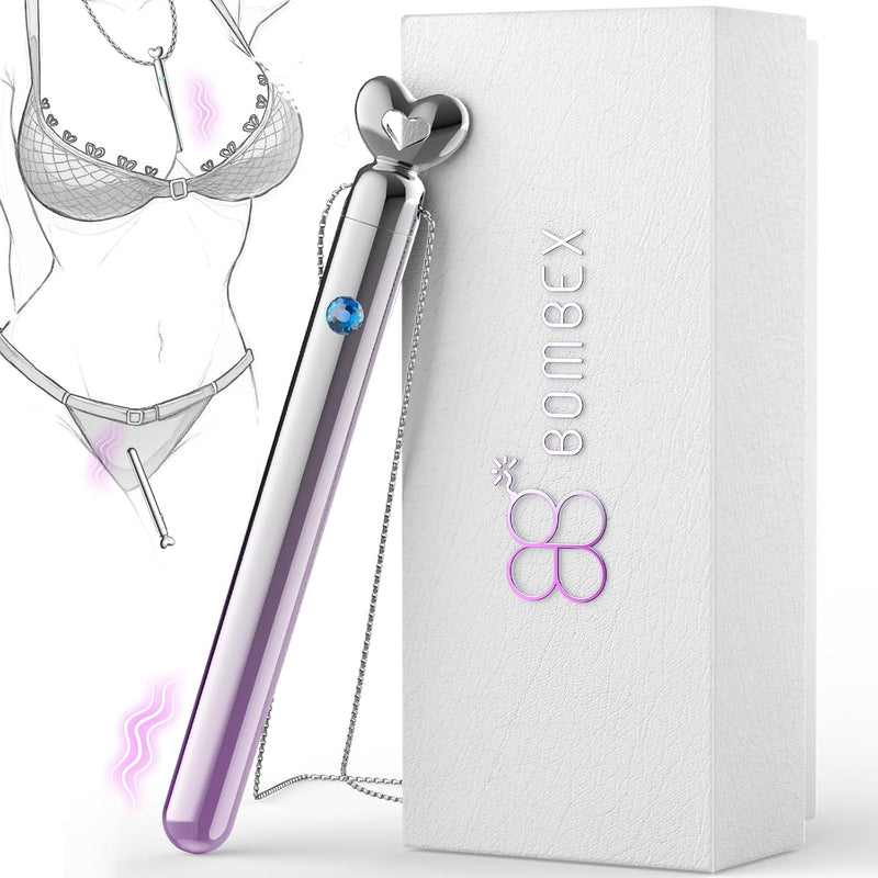 Vibrator Bullet Couples Sex Toys - Metal Necklace Clitoral Mini Vibrator, Stylish Adult Toys Discreet Vibrators Sex Wand, Heating & Vibrating Womens Female Sex Toys, Powerful Vibradores