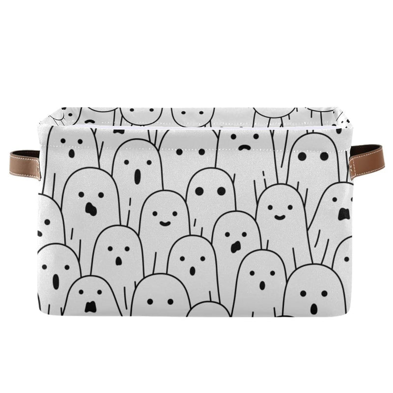 Halloween Ghost Storage Basket Durable Canvas Storage Bins With Handles Large Co