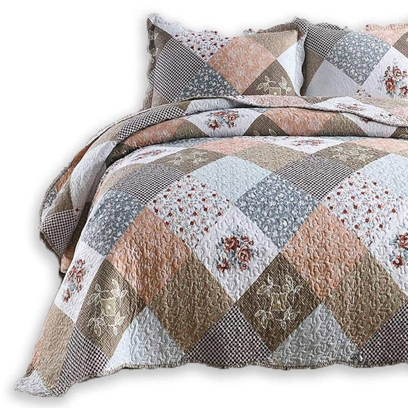 3-Piece Quilt Bedspread Sets Queen Size Coverlet Lightweight Reversible Bedspr