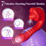 G Spot Vibrator Clitoral Sucking Thrusting Vibrator, 4 In 1 Sex Toys With 7 Sucking Thrust & Vibrating Mode App Control Clit Nipple Anal Stimulator Realistic Dildo Adult Sex Toys For Women Rose