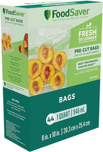 recut Vacuum Sealer Bags for Airtight Food Storage and Sous Vide Cooking, BPA-Free, 1 Quart, 44 Count