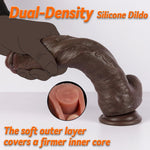 10" Thick Big Black Dildo - Realistic Dual Density Anal G-Spot Toy