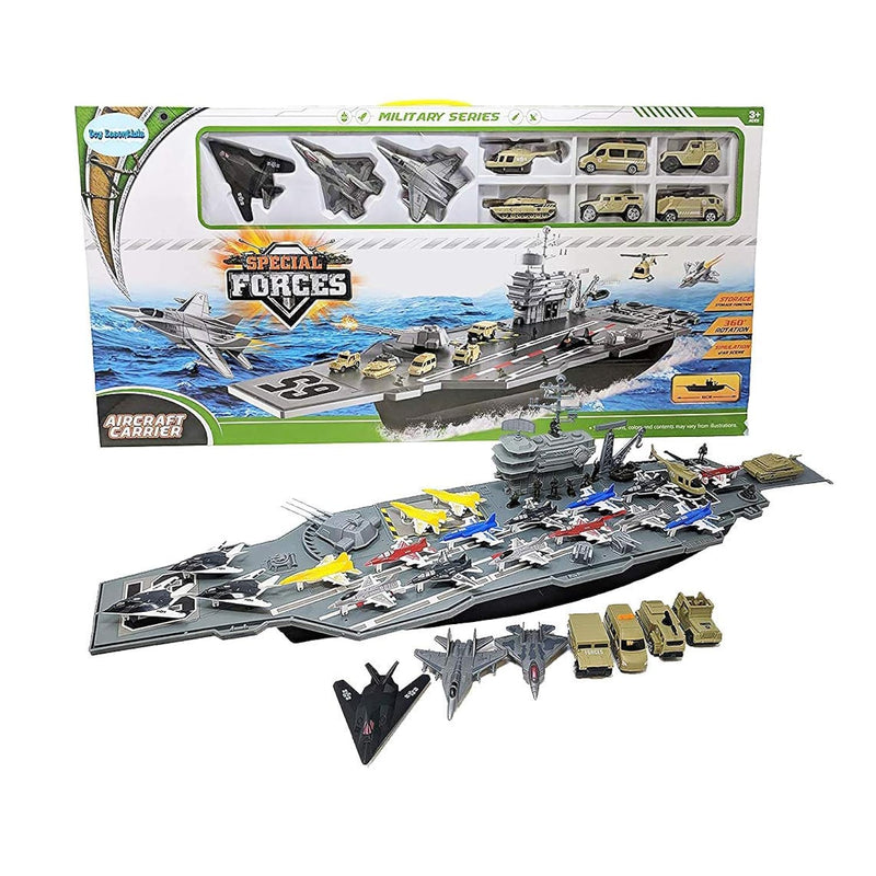 33 Inch Aircraft Carrier With Soldiers Jets Military Vehicles (18 Fighter J