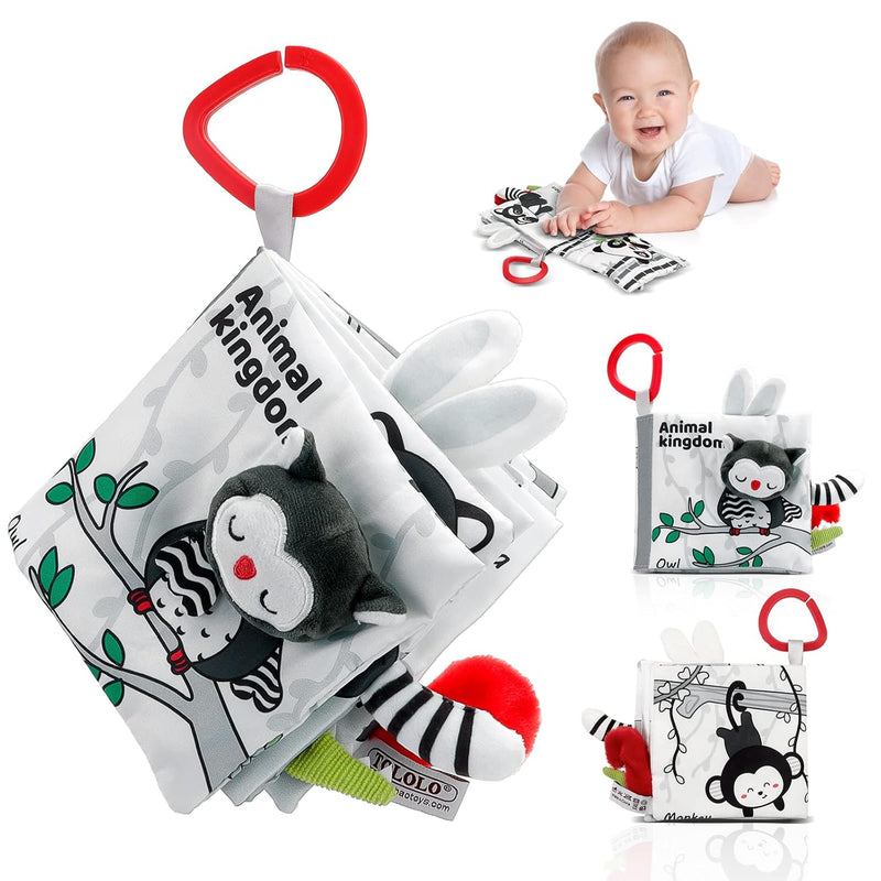 Crinkle Soft Baby Books, 3D Touch Feel High Contrast Cloth Book Sensory Bab