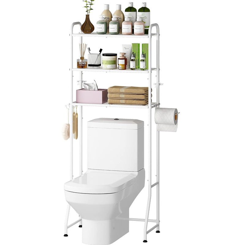 Over The Toilet Storage Rack With Toilet Paper Holder,Metal 3 Tier Bathroom Or