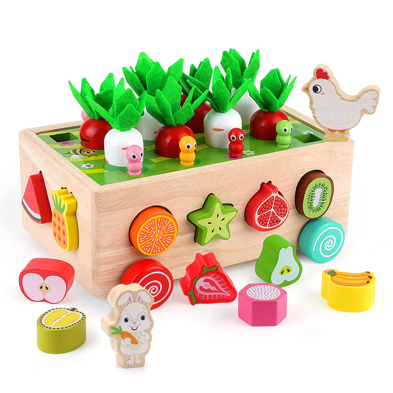 Montessori Wooden Garden Toy For Baby Boys Girls 1 2 3 Years Old, Fine Moto