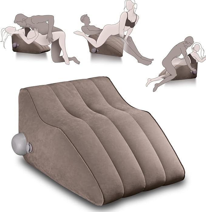 Inflatable Sex Position Pillow for Couples with Soft Flocked Surface