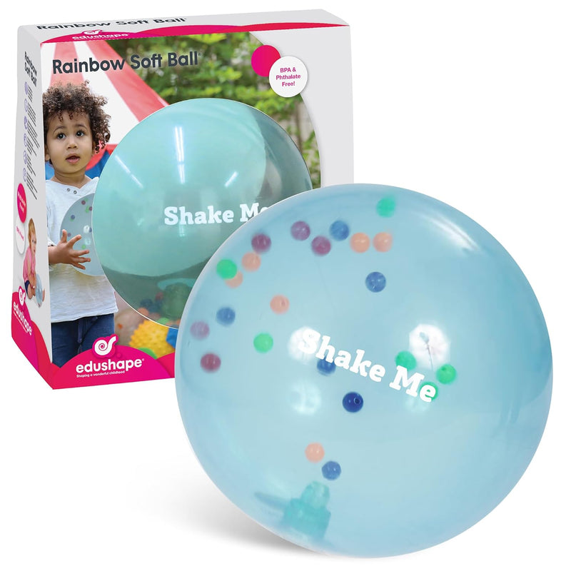 Edushape Rainbow Soft Ball Sensory Ball for Baby and Toddlers - 7" - Multi-